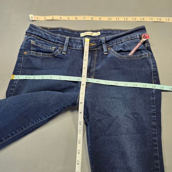Levi's 711 Skinny Blue Jeans Stretch Casual Dark Denim Classic Zip Women Size 29 - Picture 6 of 9